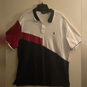 Polo by Ralph Lauren Men's Tri-Color Polo Shirt - Red, White, Blue